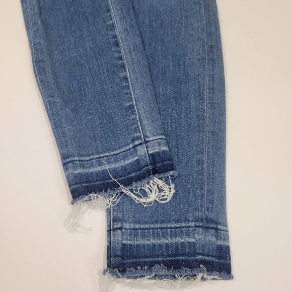 AYR Rise Skinny Stretch Raw Frayed Hem Jean, Medium Wash - Size 24 x 28 - Picture 6 of 11